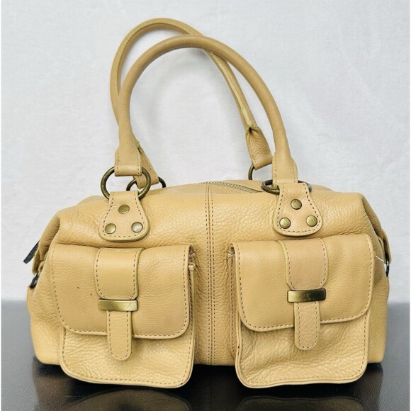 Naturalizer Handbags - Naturalizer Tan Pebble Grain Leather Handbag Double Front Pockets 12"x5"x6"